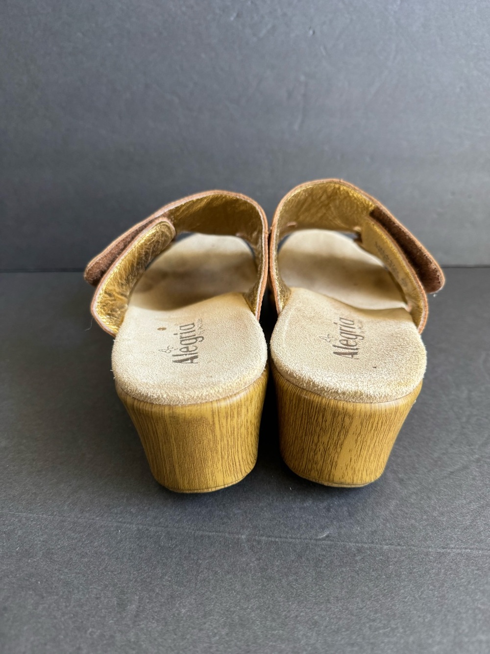 Alegria Embroidered Sandals Tan Leather Comfort Shoes Slip On Clogs Mules 43 - Picture 8 of 10